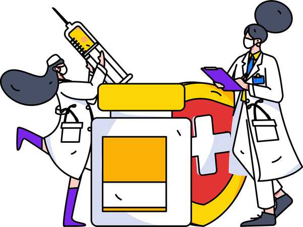 Female doctor giving prescription  Illustration