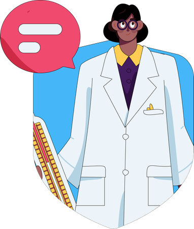 Female doctor giving prescription  Illustration