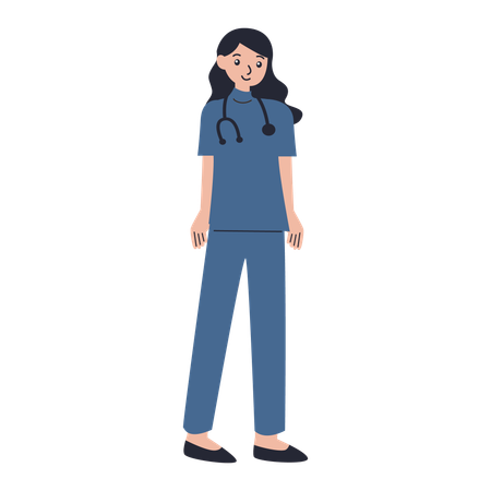 Female doctor giving standing pose  Illustration