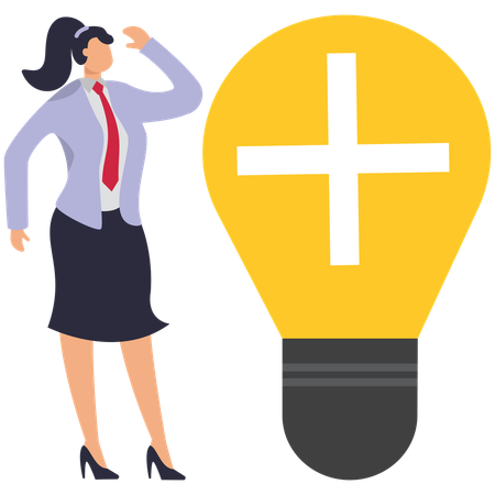 Female doctor has medical idea for Brainstorming  Illustration