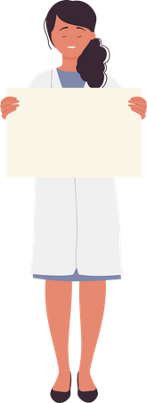 Female doctor holding blank board  Illustration