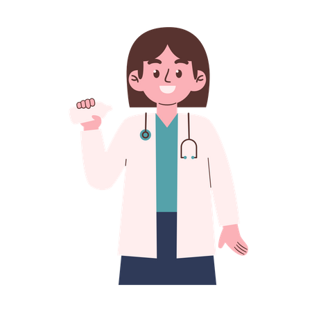 Female Doctor holding bottle  Illustration