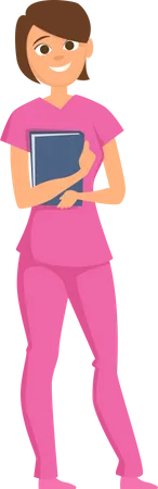 Female doctor holding file  Illustration