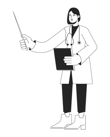 Female doctor holding medical report Illustration