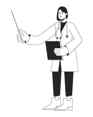 Female doctor holding medical report Illustration