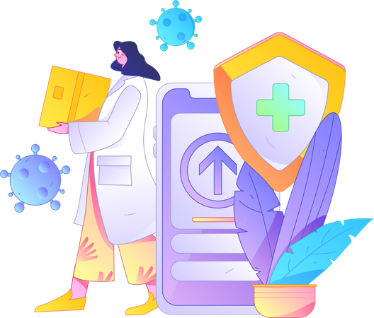 Female doctor holding medical report  Illustration