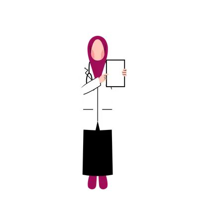 Female Doctor holding patient file Illustration