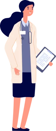 Female doctor holding patient report  Illustration