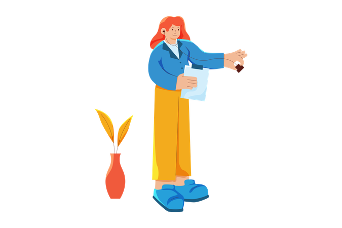 Female Doctor Holding Prescription and stethoscope  Illustration