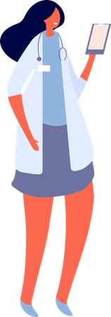 Female Doctor Holding Prescription  Illustration