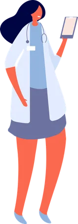 Female Doctor Holding Prescription  Illustration