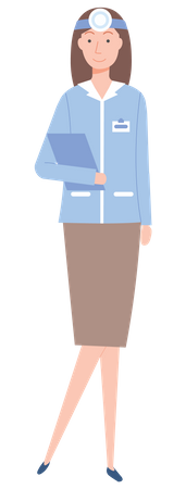 Female doctor holding report  Illustration