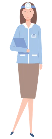 Female doctor holding report  Illustration