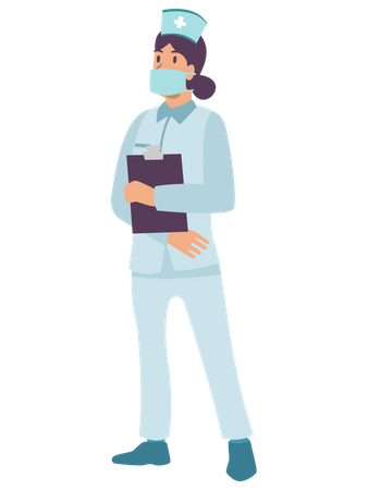 Female doctor holding report  Illustration