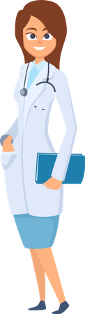 Female Doctor Holding Report  Illustration