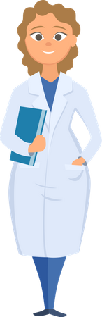 Female Doctor Holding Report  Illustration