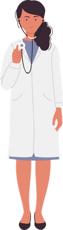 Female doctor holding stethoscope  Illustration