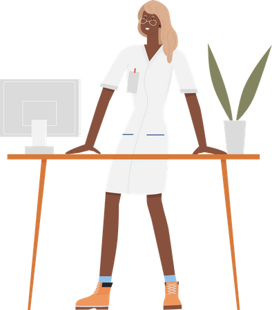 Female doctor in clinic  Illustration