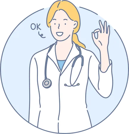 Female doctor is giving advice  Illustration