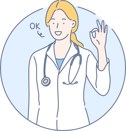 Female doctor is giving advice  Illustration