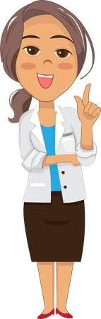 Female doctor making gestures explaining health care recommendations  Illustration