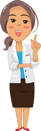 Female doctor making gestures explaining health care recommendations  Illustration