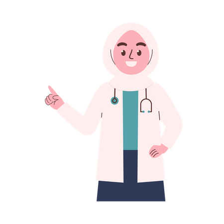 Female Doctor raising finger  Illustration