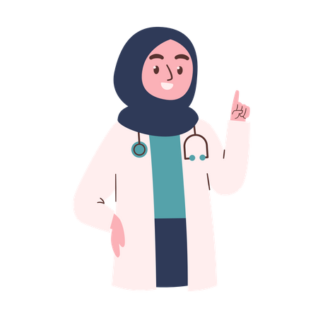 Female Doctor raising finger  Illustration