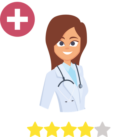 Female doctor review  Illustration