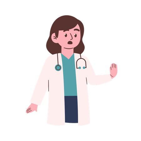 Female Doctor say stop  Illustration