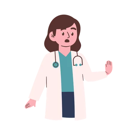 Female Doctor say stop  Illustration