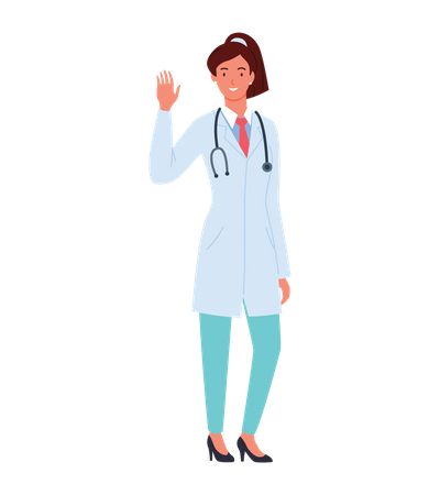 Female Doctor saying hello  Illustration