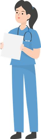 Female Doctor showing blank board Illustration
