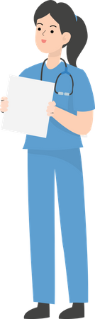 Female Doctor showing blank board  Illustration