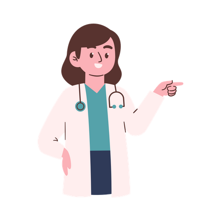 Female Doctor showing something  Illustration