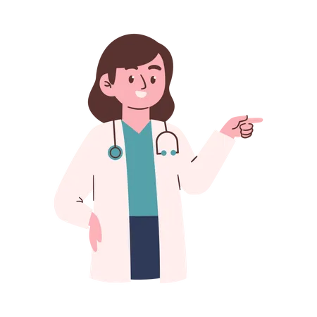 Female Doctor showing something  Illustration