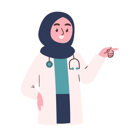 Female Doctor Showing something  Illustration