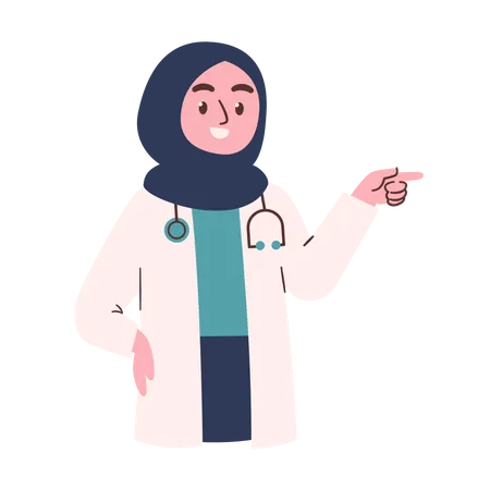 Female Doctor Showing something  Illustration