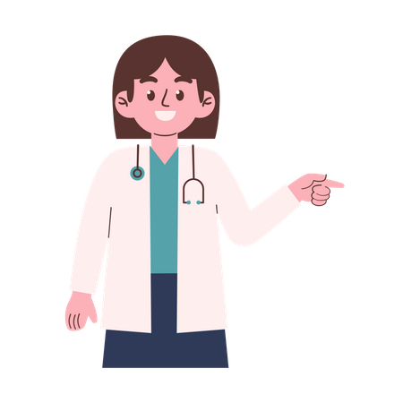 Female Doctor showing something  Illustration