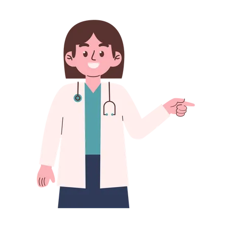 Female Doctor showing something  Illustration