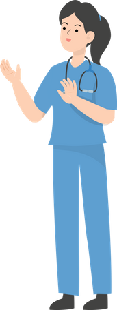 Female Doctor showing stop gesture  Illustration