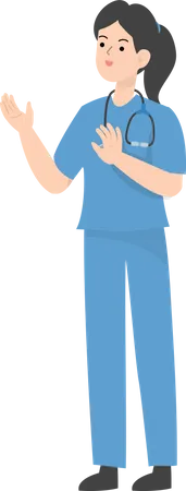 Female Doctor showing stop gesture  Illustration