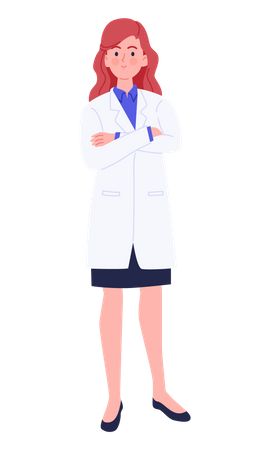 Female Doctor standing  イラスト