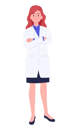 Female Doctor standing  Illustration