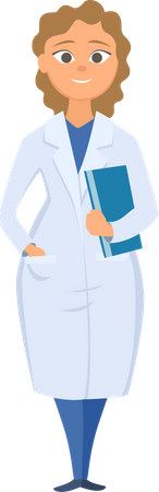Female doctor standing Illustration