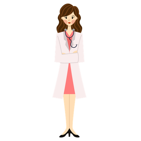 Female Doctor Standing Illustration