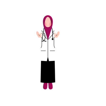Female Doctor Standing  Illustration