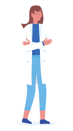 Female doctor standing  イラスト