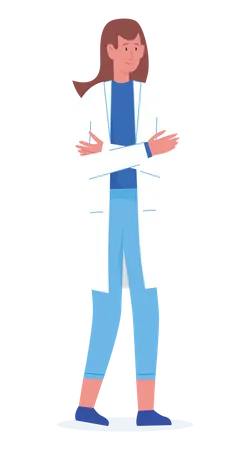 Female doctor standing  イラスト