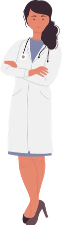 Female doctor standing  Illustration